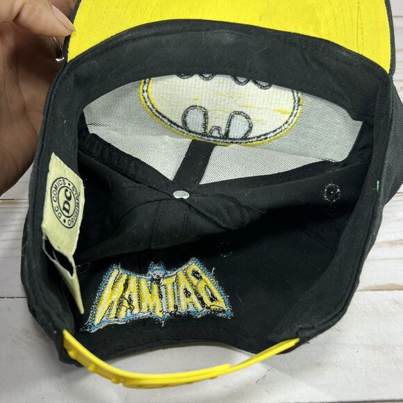 Batman Logo TV Black Yellow Embroidered Snapback Baseball Cap Hat DC Comics - Picture 6 of 7